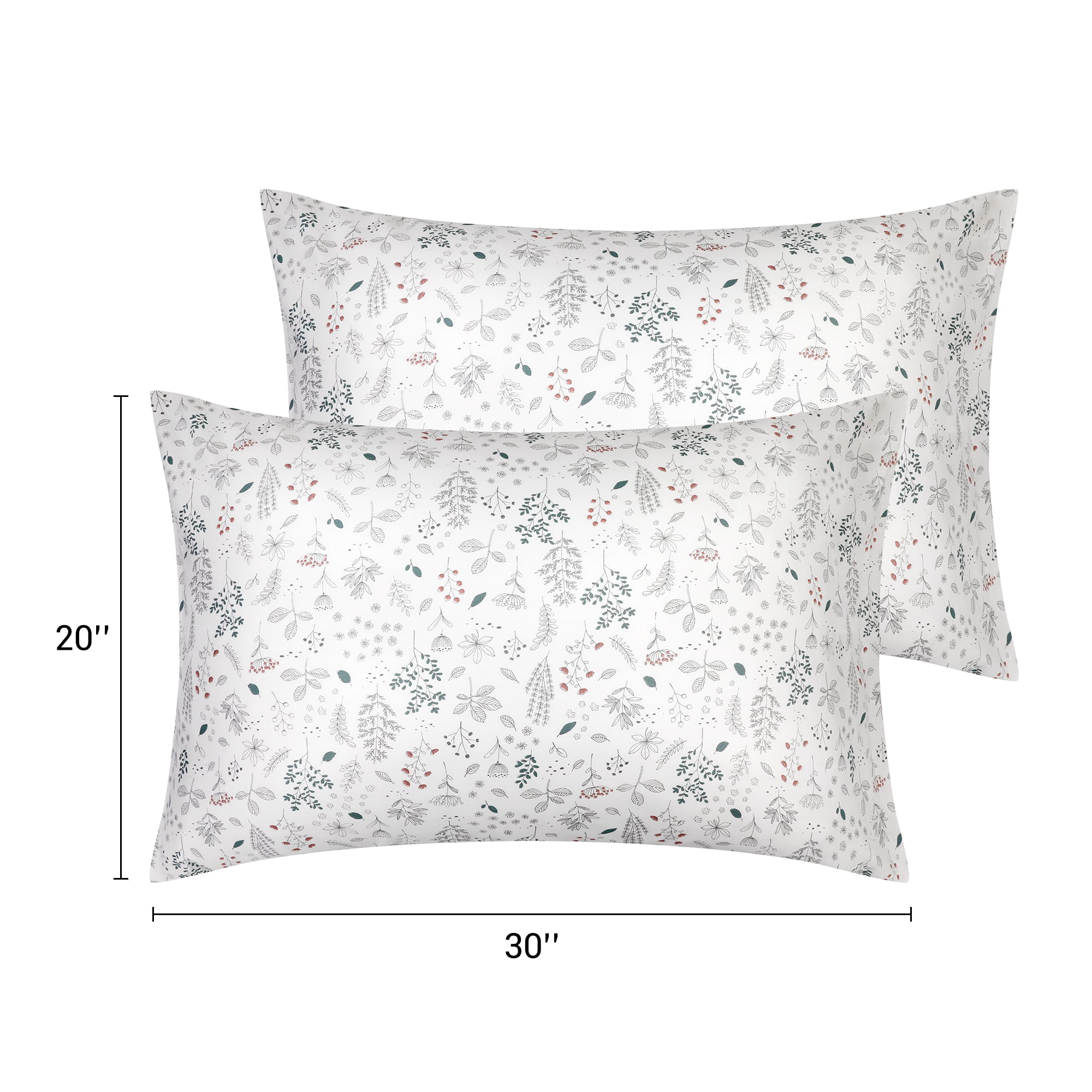 Unique Bargains Pillowcase Soft Floral Pillow Cases with Envelope Closure Queen Gray