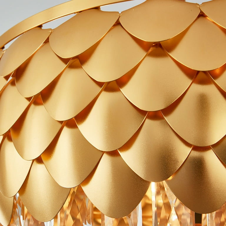 Gold Wooden Artichoke Lamp