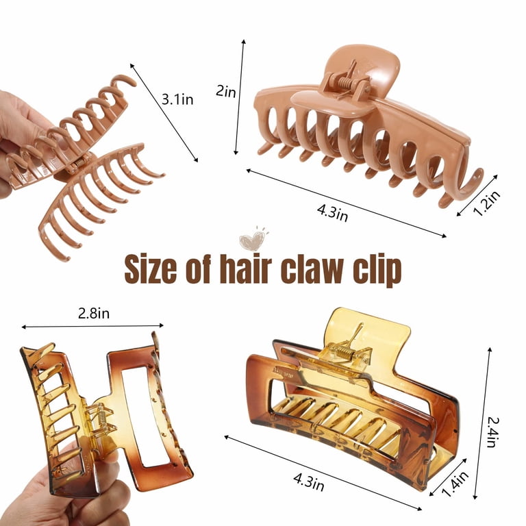 6Pcs Large Hair Claw Clips for Women Thick Thin Hair Acrylic  display picture 3