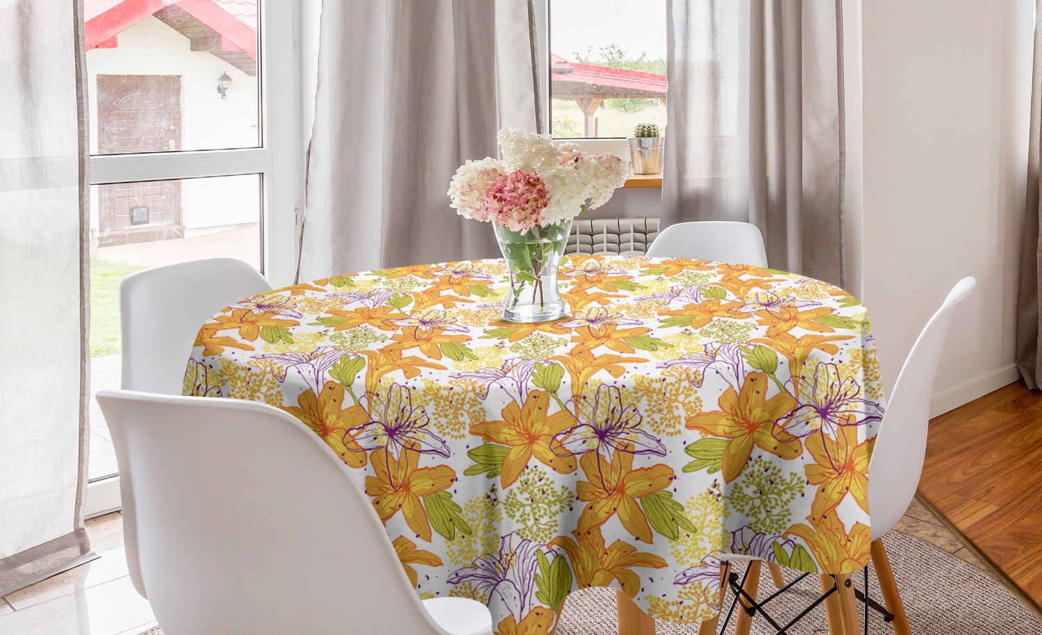 Giant Lily Flowering Petals Exotic Blooms Hawaiian Bouquet Beauty Dining Room Kitchen Rectangular Runner Ambesonne Floral Table Runner 16 X 72 Violet Marigold Apple Green