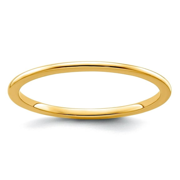 10ky 1.2mm Half Round Stackable Band Ring Size 7 Stackable Ring for Women and Men - 1.0 Grams