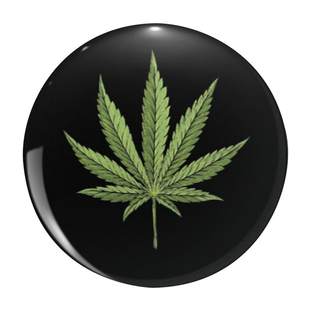 Pyramid International - Insignia Diseño Hoja de Cannabis (Negro, Verde)