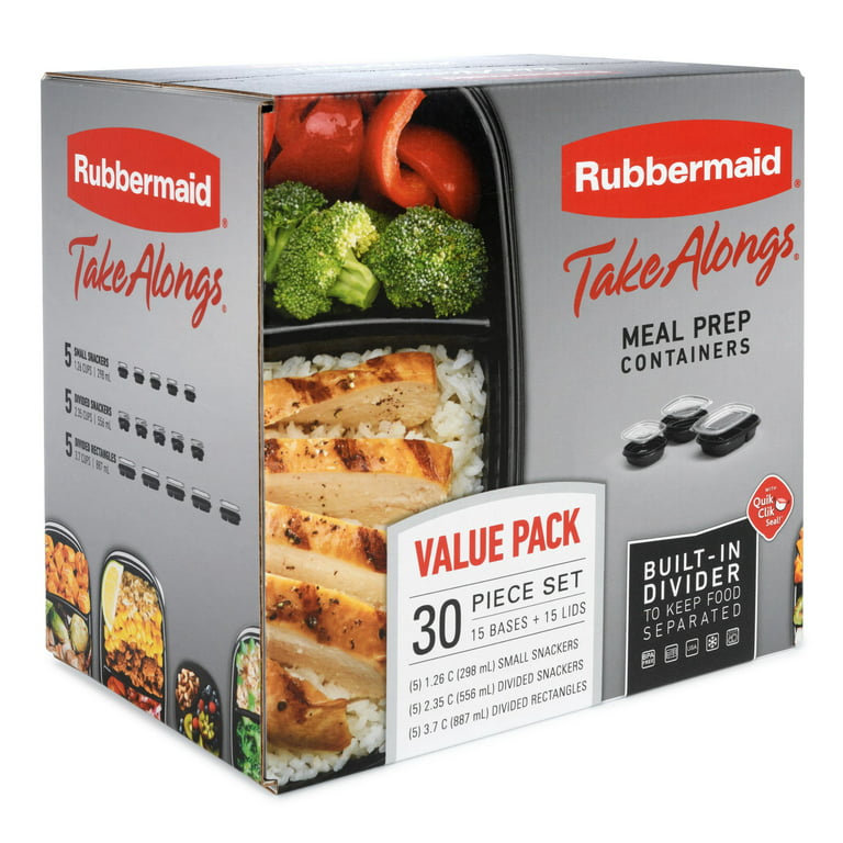 Rubbermaid Takealongs 30-piece Meal Prep, Food Storage Container Sets