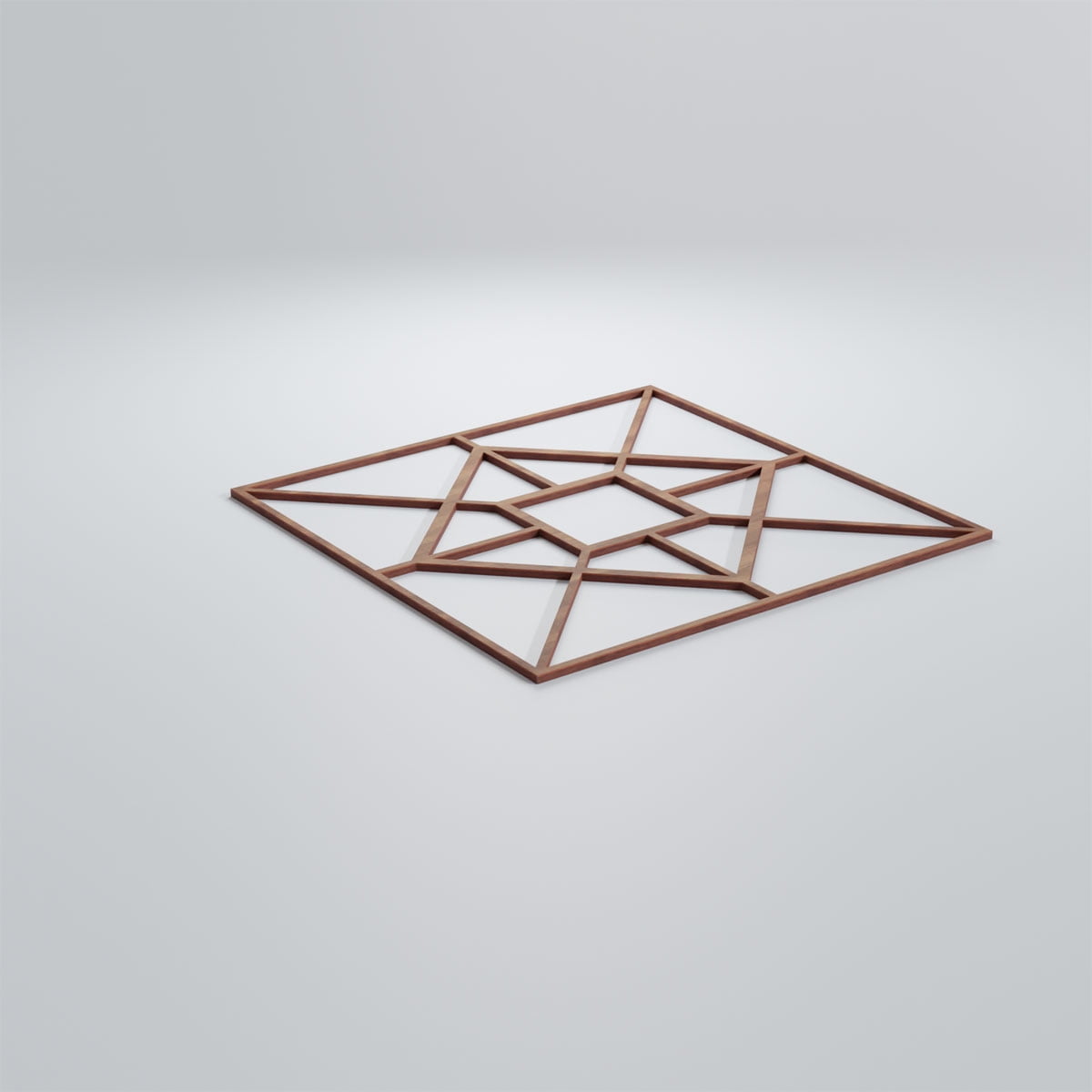 Ekena Millwork 15 3/8"W x 15 3/8"H x 1/4"T Medium Jamestown Decorative Fretwork Wood Wall Panels, Walnut