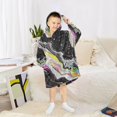 thumbnail image 6 of FORMRS Wearable Blanket Hoodie with Sleeves for Kids Cozy Flannel Sweatshirt, Colorful White, 6 of 7