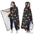 thumbnail image 2 of Wearable Blanket,Multicolor Controllers Games Text Black Pattern Hooded Wearable Flannel Blanket for Adults & Teens,Winter Poncho Shawl Wrap Cape Cozy Anti-Pill,50"x60", 2 of 5