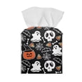 thumbnail image 2 of FUIALDOLG Decorative Tissue Box Cover Square with Pumpkin Skull Ghost Tissue Box Holder Waterproof PU Leather Modern Facial Organizer for Bathroom/Car/Office Home Decor, 2 of 7