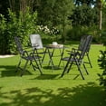 thumbnail image 6 of Ian 5 Piece Outdoor Dining Table Set, 4 Folding Chairs, Black Metal, 6 of 6