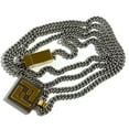 thumbnail image 3 of Pre-Owned FENDI Men's Necklace Pendant Palladium & Gold Color, 3 of 9