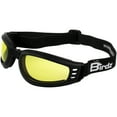 thumbnail image 1 of Birdz Eyewear Cardinal Folding Padded Motorcycle Goggles Black Frame with Yellow Lenses, 1 of 5