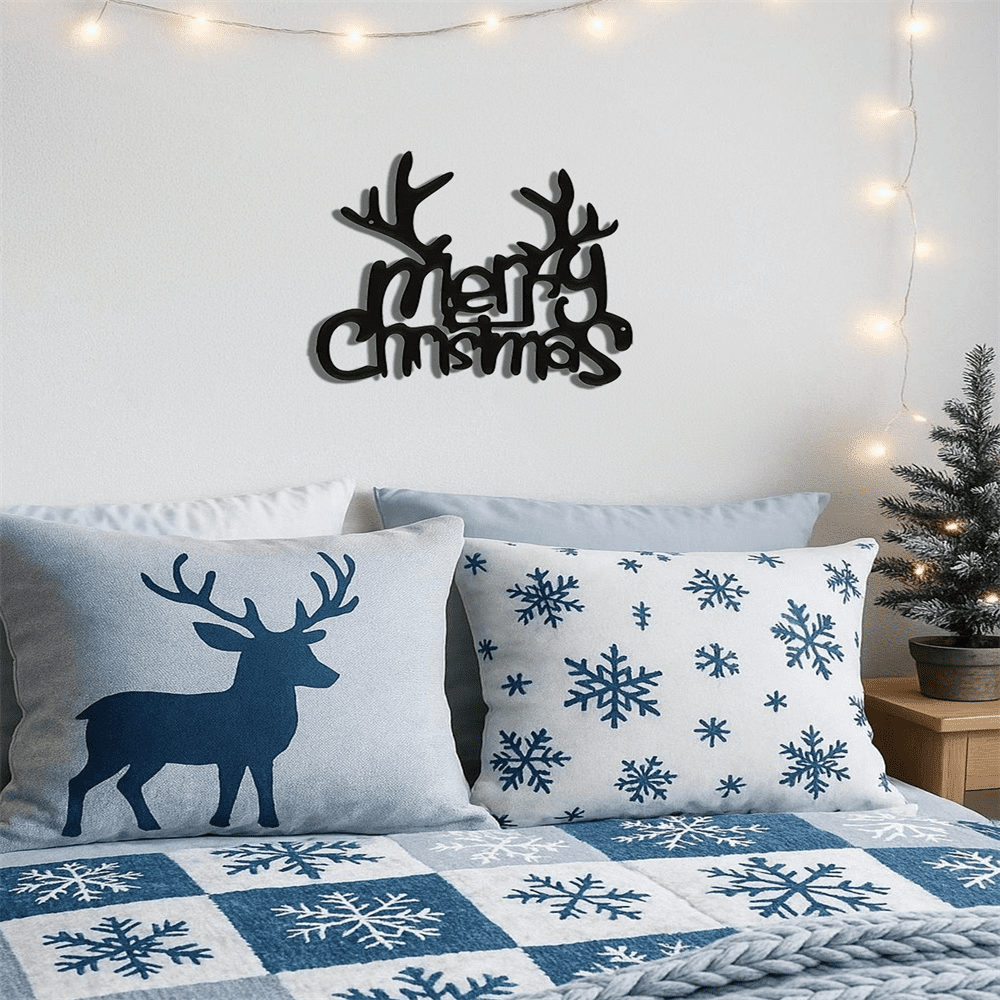 Rustproof Deer Antler Wall Decor Vintage Farmhouse Wall Hanging for Living Room Bedroom Bathroom Christmas Holiday