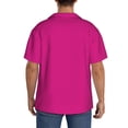 thumbnail image 5 of Xecao offers the Darkmagenta for Men's Casual Short-sleeved Shirt, a button-up collared shirt with a pocket, perfect for beach vacations and yacht travel in the Small size., 5 of 7