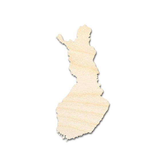 Unfinished Wood Finland Country Shape - Scandinavian Craft - up to 46" DIY 6" / 1/4"