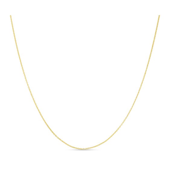 14K Yellow Gold 16-18in 0.85mm Extendable Round Cable Chain with Lobster Clasp