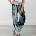 thumbnail image 2 of Birdeem Womens Spring/Summer High Waist Pants Printed Fashion Flower Print Waist Wide Leg Pants, 2 of 6
