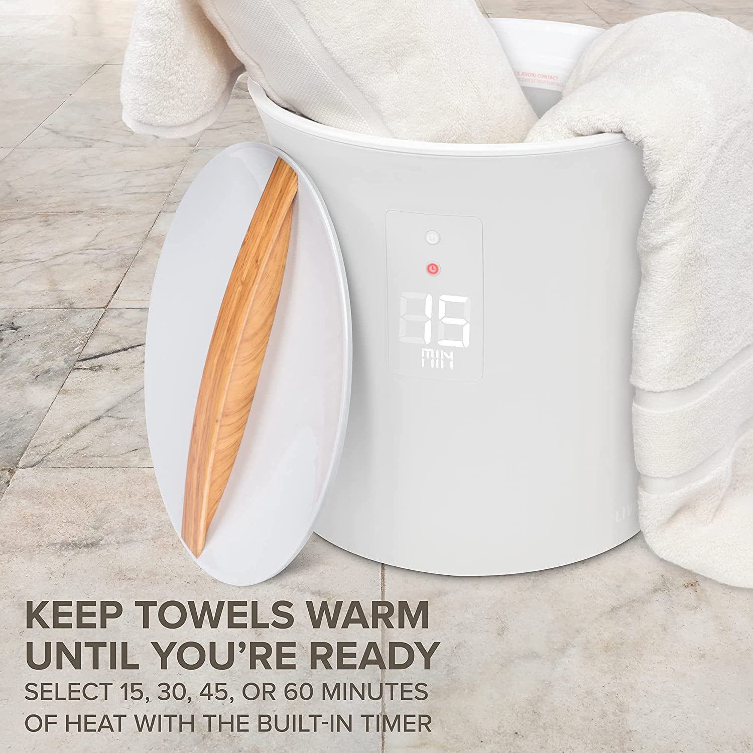 Live Fine Towel Warmer  Bucket Style Luxury Heater with LED