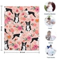 thumbnail image 4 of Boston Terrier Dog and Flower Florals Blanket,Comfortable Soft Flannel Throw Blanket,All Season,Warm Lightweight Blankets for Sofa Bed Couch Living Room Chair,30"x40"(80x100cm), 4 of 4