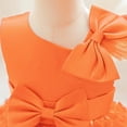 thumbnail image 6 of YONGHS Baby Girls 3D Butterfly Applique Sleeveless Bowknot Tutu Dress Wedding Pageant Party Gown Orange 12-18 Months, 6 of 7