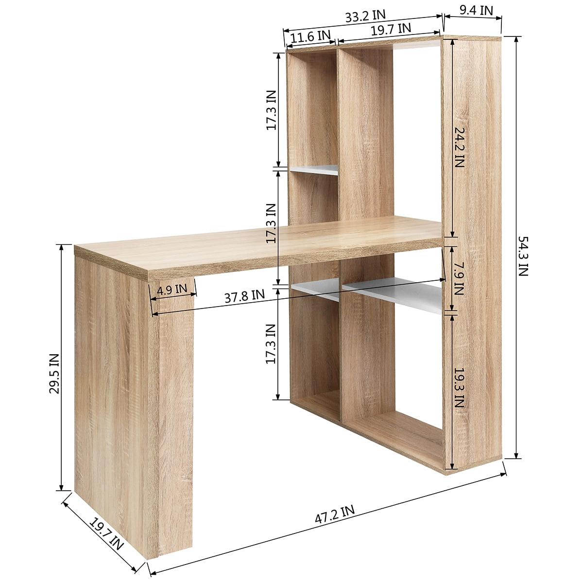Private Jungle 2 in 1 Computer Desk/ L-shape Desktop with shelves,Oak Color Private Jungle 2 in 1 Computer Desk/ L-shape Desktop with shelves,Oak Color