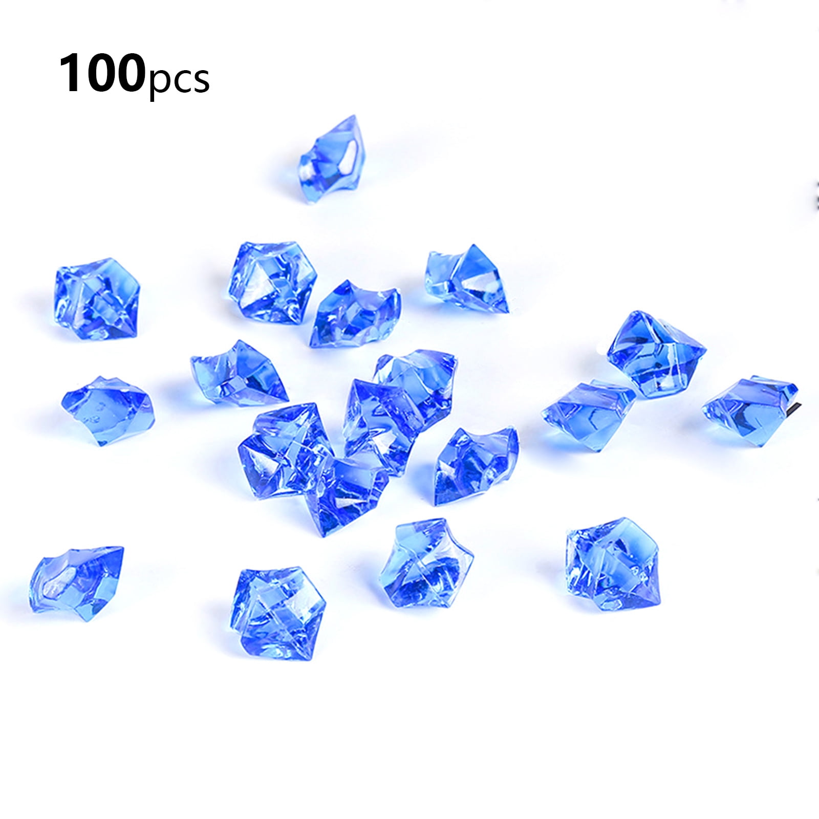 æ—  100 Pcs Clear Acrylic Ice Rocks Irregular Artificial Crystals Diamond Simulation Ice Cubes Gems Crushed Gems For Vase Fillers Home Wedding Birthday Decoration 