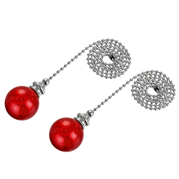 Uxcell Ceiling Fan Pull Chain Extension Ice Ed Ball Light Lighting Accessories Pendant 2pcs Red Com Uxcell Ceiling Fan Pull Chain Extension, Pull Chain For Ceiling Fan Light Broke