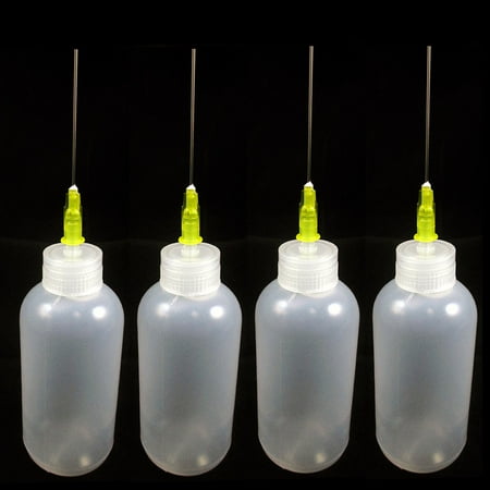 4 Needle Tip Plastic Bottle Dispenser Oil Solvent Ink Applicator Dropper 0.7