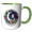 Green/White, variant on 3drose, Robin Female Name, Moon, Woman, Lovely Cat Head. Art Gift for a Woman, 11oz Mug