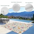 thumbnail image 3 of Pink Spring Floral Outdoor Rug for Patio/Deck/Porch, Non-Slip Large Area Rug 5 x 7 Ft, Elegant Pastoral Flowers Butterflies Rustic Indoor Outdoor Rugs Washable Area Rugs, Camping Rug Carpet Runner, 3 of 8