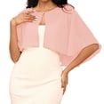 thumbnail image 2 of Lumtrix Womens Chiffon Shawl Wraps for Evening Dress Shoulder Wedding Cape Shrug Bolero Flapper Cover Up Formal Dressy Pink One Size, 2 of 3
