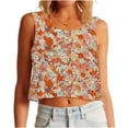 thumbnail image 2 of Yourumao Crop Tank Tops for Women Floral Printed Sleeveless Shirts Round Neck Loose Casual Tshirts Summer Lounge Outdoor Tanks, 2 of 6