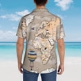 thumbnail image 4 of Susaid World Map With Animals Print Short Sleeve Shirts Button Down Casual Shirts Summer Beach Aloha Button Down Short Sleeve for Men ,Large, 4 of 7