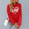 thumbnail image 5 of Valentines Outfits for Women Love Heart Shirt Oversized Sweatshirts Casual Drop Shoulder Long Sleeve Pullover Tops Ladies Valentine Tops, 5 of 7