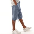 thumbnail image 4 of Hngshg Plus Size Cargo Capris for Women Bow Drawstring Solid Color Casual Pants with Pockets Summer Vacation Workout Pants, 4 of 7