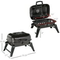 Outsunny 14" Portable Charcoal Grill, Tabletop Small BBQ Grill for