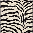 thumbnail image 1 of Unique Loom 3125070 Zebra Animal Print Square Rug, 6 Feet, Ivory/Black, 1 of 5