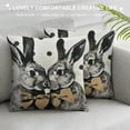 thumbnail image 3 of Creowell  Happy Easter Throw Pillow Covers, Bunny Pillowcases Egg Letter and Rabbits Pillows Spring Farmhouse Decorative Cushion Covers, Beige，Multi-Size, 3 of 5