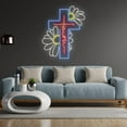thumbnail image 2 of Glowneon Daisy Faith Neon Sign, Cross Jesus Led Sign, 2 of 4