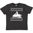 thumbnail image 3 of Inktastic Snowmobile Gift Silhouette Youth T-Shirt, 3 of 5