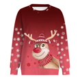 thumbnail image 4 of Futezty Christmas Sweatshirts for Women Funny Long Sleeve Xmas Tree Snowman Reindeer Lightweight Tunic Pullover Tops, 4 of 6