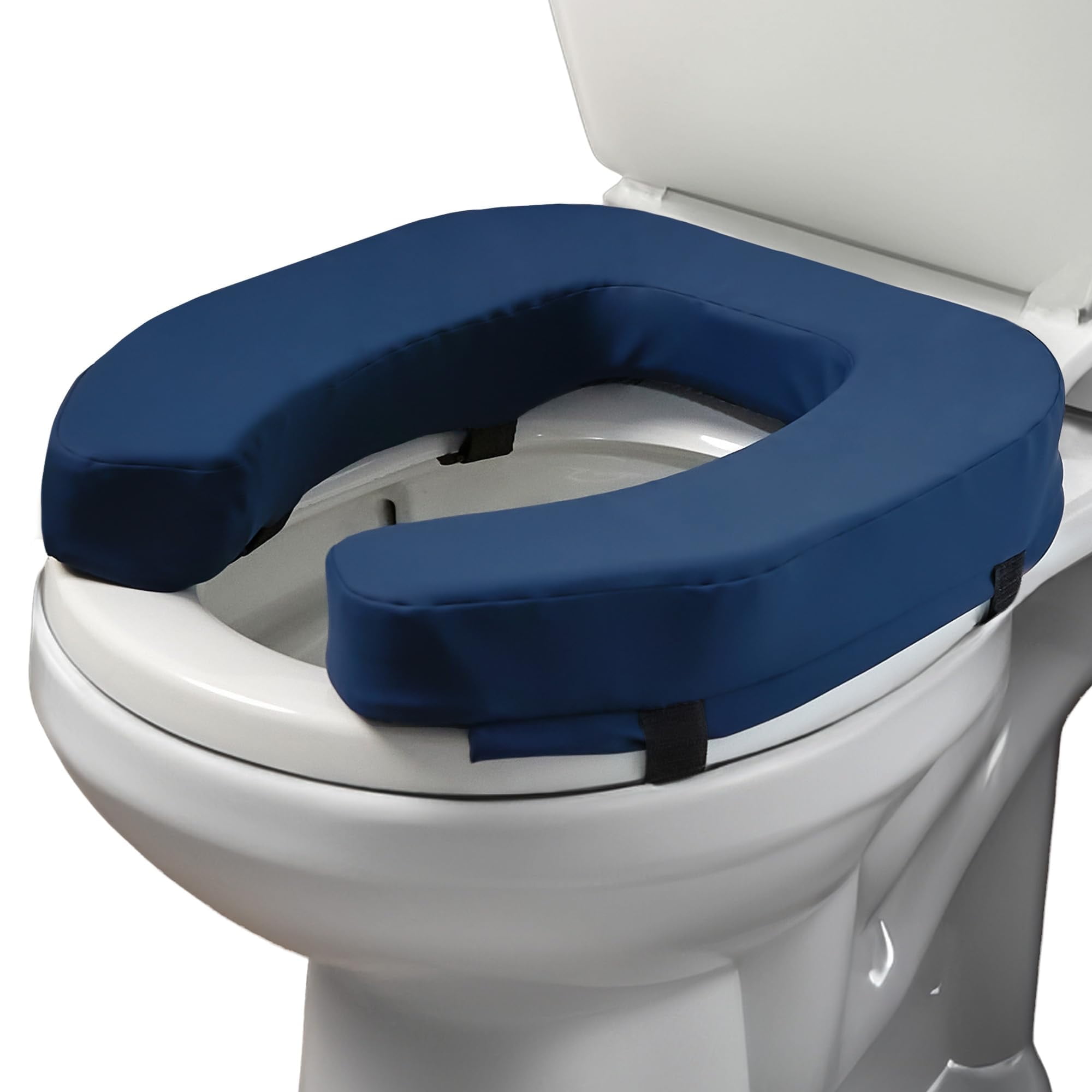 Lunderg Toilet Seat Riser for Seniors - Adds 2 inches. Universal Fit - (Blue)