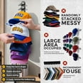 thumbnail image 4 of Livhil 2 Pack Hat Rack for Baseball Caps, Adhesive Hat Holder for Wall, Baseball Hat Storage Hold Up to 20 Hats(B-Black), 4 of 9