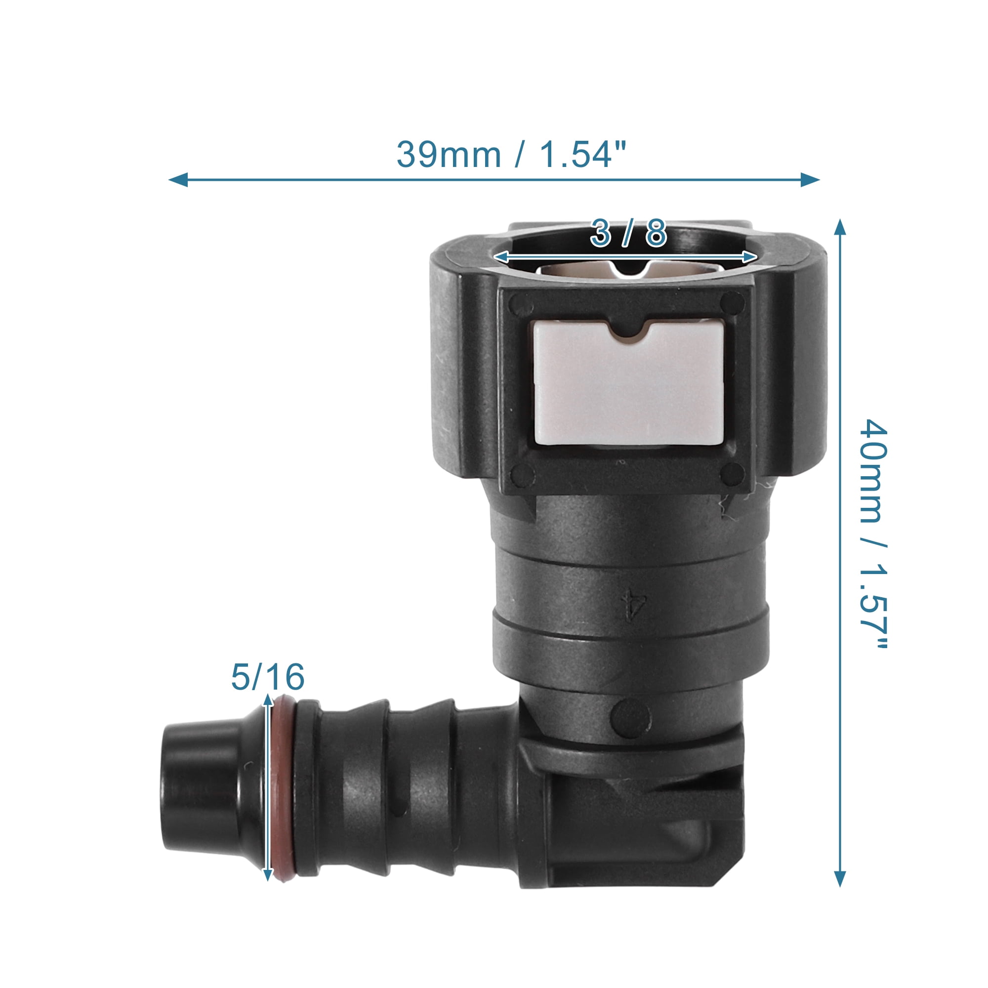 Unique Bargains Car 3/8 Fuel Line Quick Connector Nylon Hose Pipe Quick Release 90 Degree