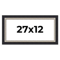 27x12 Frame Black Real Wood Picture Frame Width 2.25 Inches | Interior Frame Depth 0.5 Inches |