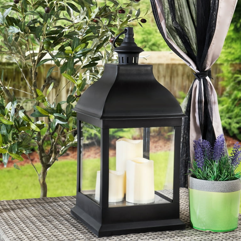 Decorative Lantern With Battery-powered Led Candle Light For Outdoor Decor,  Patio, Lawn, Fireplace, And Camping - Temu