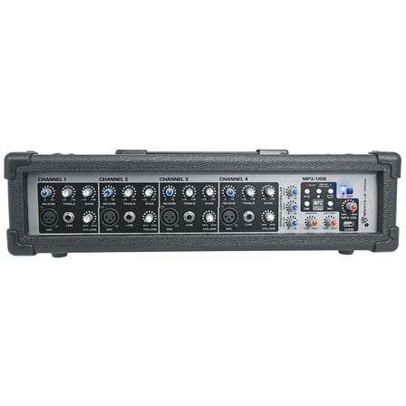 Rockville RPM45 1800w Powered 4 Channel Mixer/Amplifier w USB/EQ/Effects/Phantom