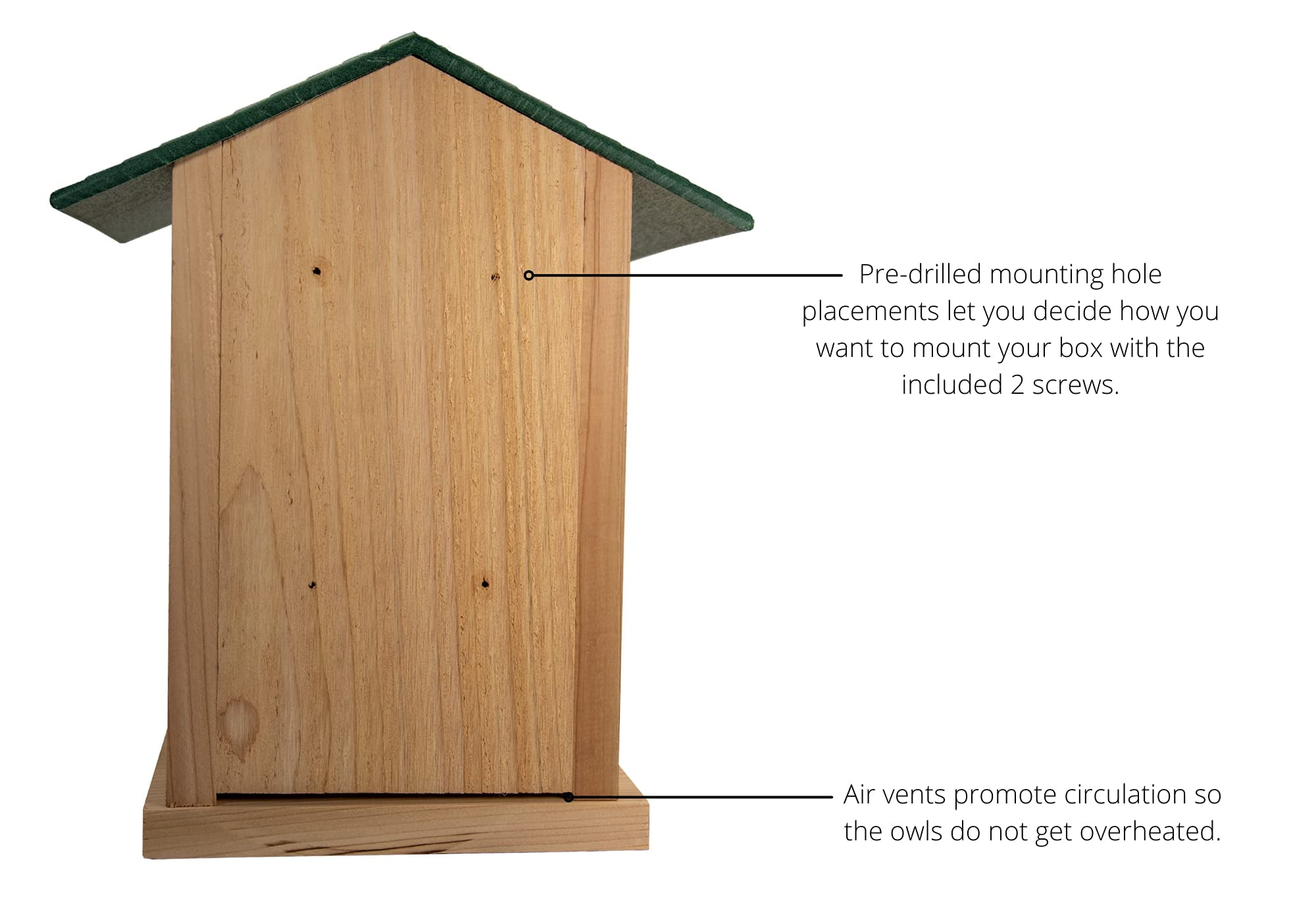 Cedar and Poly Screech Owl Nest Box