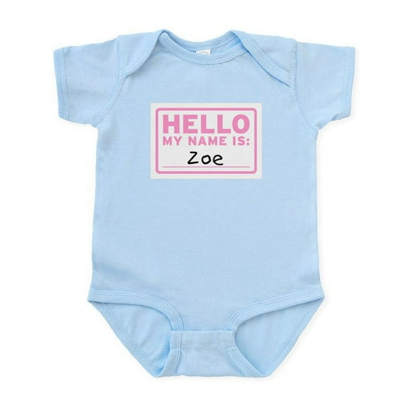 CafePress - Hello My Name Is: Zoe Infant Bodysuit - Baby Light Bodysuit, Size Newborn - 24 Months