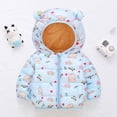 thumbnail image 2 of Fesfesfes Kids Toddler Unisex Hooded Puffer Jacket with Bear Ears Full Zip All-Over Printed Winter Coat for Boys Girls Ages 1-8 Years, 2 of 5