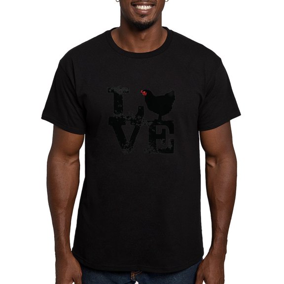 CafePress - I Love Chicken T Shirt, Chicken Lover T Shirt Men - Men's Fitted T-Shirt
