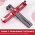 thumbnail image 4 of Handle Punching Positioner, Drawer Cabinet Door Handle Installation Aids Woodworking Hole Cutting Tool Red + Gray, 4 of 5